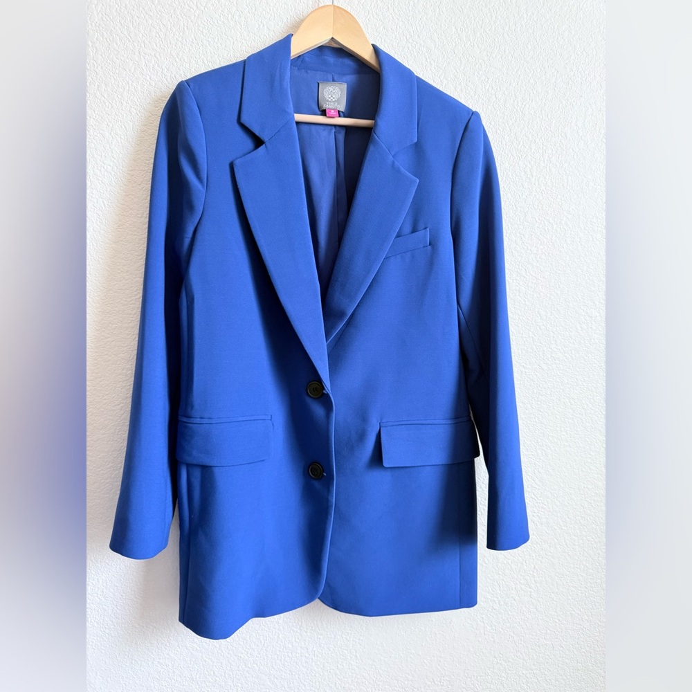 Vince Camuto Cobalt Blue Tailored Blazer Size 10 Two Button Lined